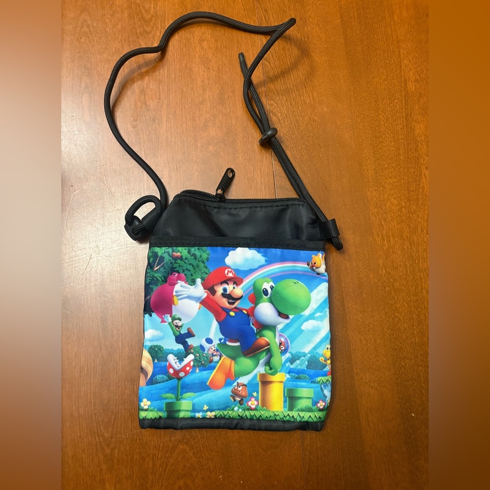 Super Mario Kids Crossbody Bag - Black and Multicolor